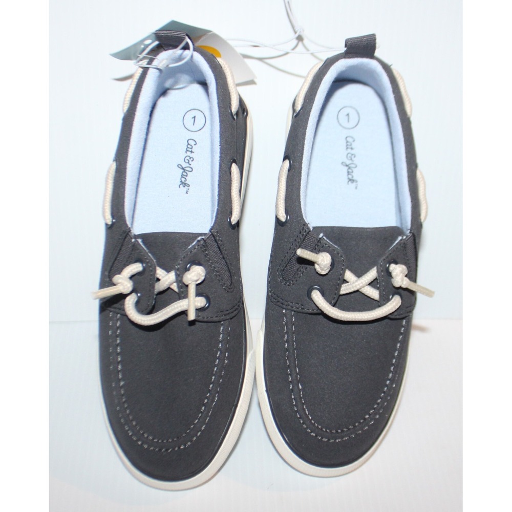 Cat & Jack Youth Boys' Reece boat Shoes Navy Blue Size 1